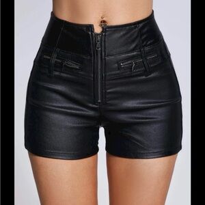 Faux Leather High Waisted Shorts